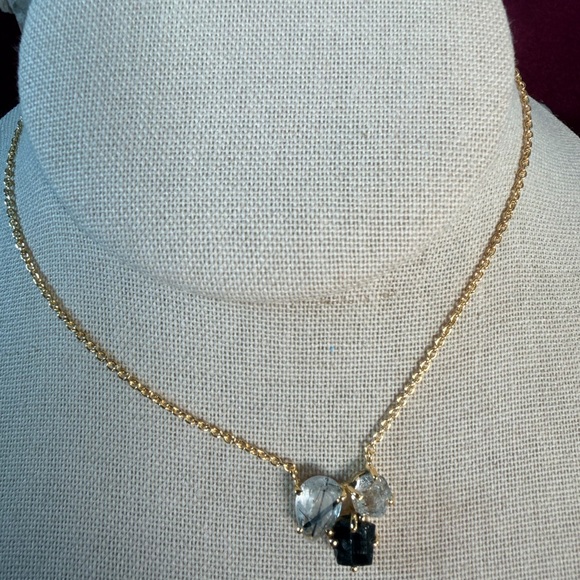 Terminated Quartz Sri Lanka, Raw Tourmaline & Herkimer Diamond Necklace - Picture 5 of 6